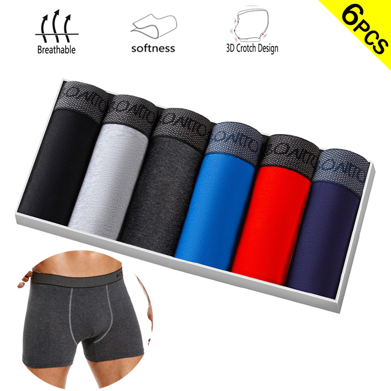Multi Pack Underwear - 6 adet/paket Boxer Külot Düz Renk